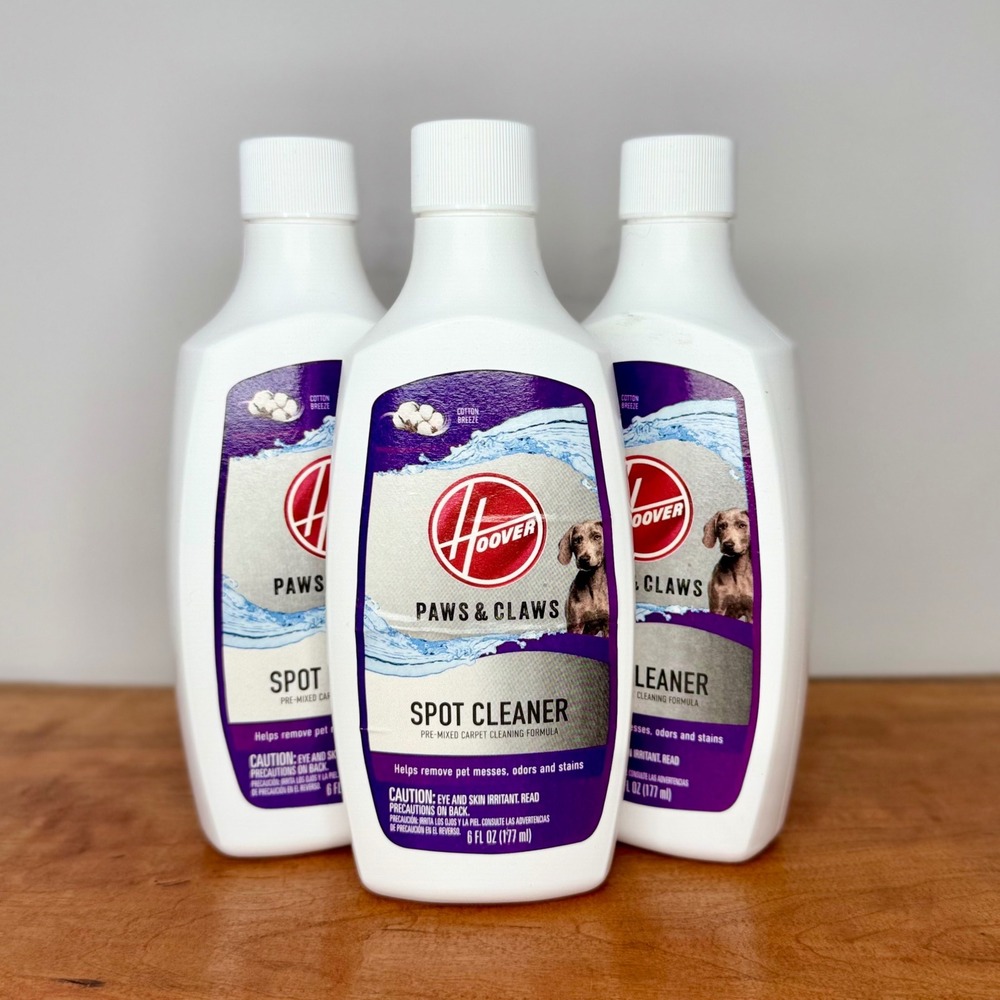 Hoover Paws & Claws Spot Cleaner 6oz Cotton Breeze Pet Stain Odor 3 Pack NEW